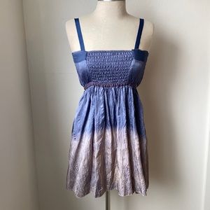 Free People Cocktail Blue Tan Mini Dress 4